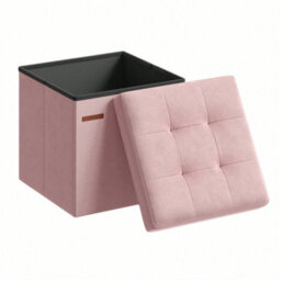 LEDREM Storage Ottoman, Foldable Small Ottoman Foot Rest, 38 X 38 Cm Foot Stool, Ottoman With Storage, Load Up To 300 Kg - thumbnail 3