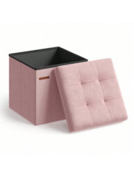 LEDREM Storage Ottoman, Foldable Small Ottoman Foot Rest, 38 X 38 Cm Foot Stool, Ottoman With Storage, Load Up To 300 Kg - thumbnail 8