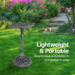 Divchi Bird Bath For Garden Freestanding  Feeder Bowl Pedestal Birdbath For Outdoors Patio Yard & Lawn Décor  Grey Bird Bath - thumbnail 5