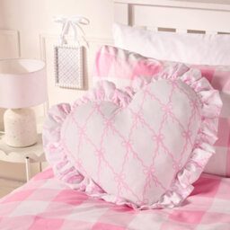 Ohs Bow Lattice Frill Heart Shaped Scatter Cushion Throw Pillow - thumbnail 3