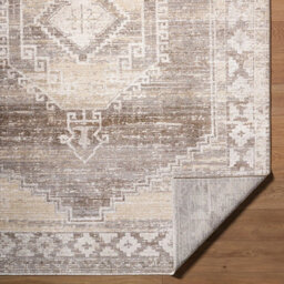 Livabliss Fifth Avenue-Vintage Brown Grey Off-White Traditional Boho Fringe Living Dining Bedroom Rug 200 X 275 Cm Easy Care, Non Shedding - thumbnail 4