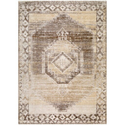 Livabliss Fifth Avenue-Vintage Brown Grey Off-White Traditional Boho Fringe Living Dining Bedroom Rug 200 X 275 Cm Easy Care, Non Shedding - thumbnail 2