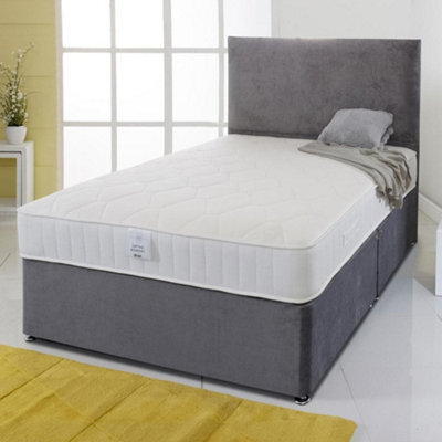 Divan Base Direct Shire Essentials Orthopaedic Sprung Memory Foam Divan Bed Set 4Ft Small Double 4 Drawers- Wool Bronze - image 1