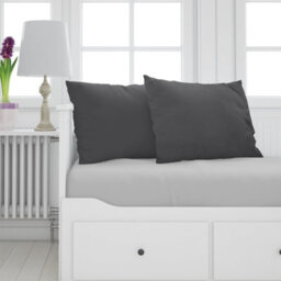 Neel Blue 45 X 45Cm Square Cushion, Set Of 2 Pillow Cover Polyester Linen Cover - Dark Grey