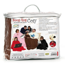 Snug Rug Cosy Sleeved Fleece Blanket With Sleeves And A Handy Pouch Pocket - Chocolate Brown Gh-Sca6 - thumbnail 3
