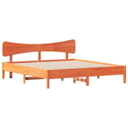 Berkfield Bed Frame Without Mattress Wax Brown 180X200 Cm Super King Solid Wood Pine - thumbnail 3