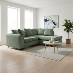 Abakus Direct Jumbo Chenille Corner Sofa In Rifle Green Right Facing With Plush Chaise Extension - thumbnail 7