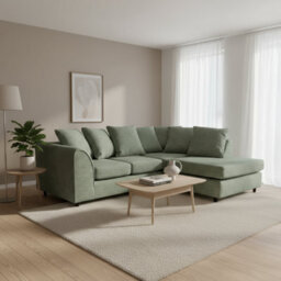 Abakus Direct Jumbo Chenille Corner Sofa In Rifle Green Right Facing With Plush Chaise Extension - thumbnail 5