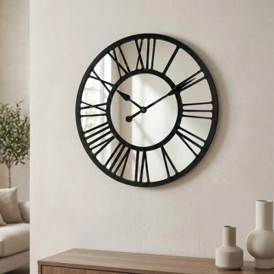Garden Greatness Roman Numeral Mirror Wall Clock - image 1
