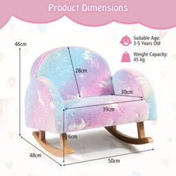 Gainoom Upholstered Kids Rocking Chair Comfy Armchair Sofa W/ Luminous Effect - thumbnail 2