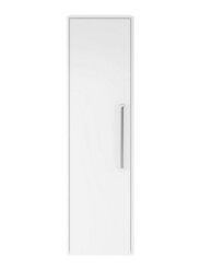 Balterley Contemporary Bathroom Wall Hung Single Soft Close Door Tall Storage Unit With 2 Shelves, Pure White, 1200 X 350 X 250mm - thumbnail 1