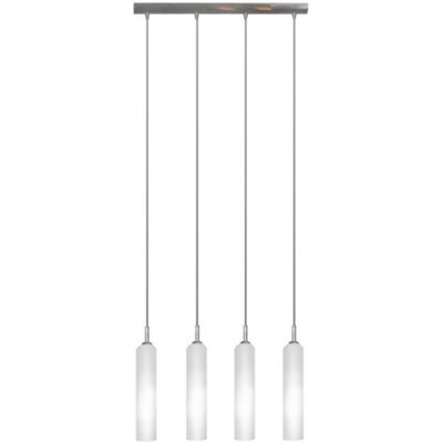 Luminosa Lighting Luminosa 4 Light Straight Bar Pendant Ceiling Light Satin Nickel