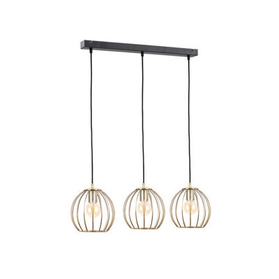 Luminosa Lighting Luminosa Globe Bar Pendant Ceiling Light Black, Gold, 60Cm, 3X E27