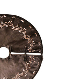 Ivyline Mocha Velvet Mistletoe Tree Skirt D80Cm - thumbnail 3