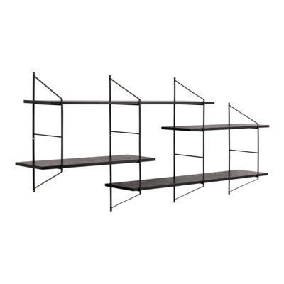 Furniture To Go Belfast Wall Unit With 4 Shelves In Black - image 1