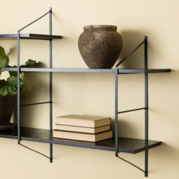 Furniture To Go Belfast Wall Unit With 4 Shelves In Black - thumbnail 6