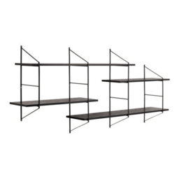 Furniture To Go Belfast Wall Unit With 4 Shelves In Black - thumbnail 1