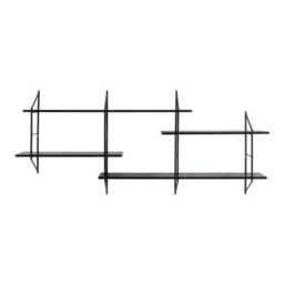 Furniture To Go Belfast Wall Unit With 4 Shelves In Black - thumbnail 2