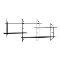 Furniture To Go Belfast Wall Unit With 4 Shelves In Black - thumbnail 3
