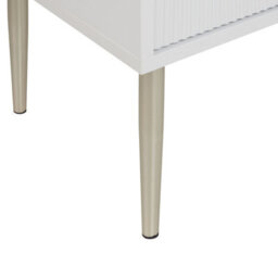 Beliani Bedside Table White Mdf, Two-Drawer Nightstand With Metal Legs, Compact 48 X 40 X 55Cm - thumbnail 9