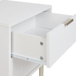 Beliani Bedside Table White Mdf, Two-Drawer Nightstand With Metal Legs, Compact 48 X 40 X 55Cm - thumbnail 8