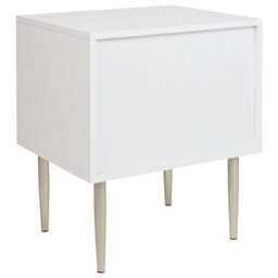 Beliani Bedside Table White Mdf, Two-Drawer Nightstand With Metal Legs, Compact 48 X 40 X 55Cm - thumbnail 7