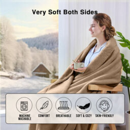 Ameha Fleece Plain Blanket, Lightweight & Reversible Throw For Travel, Bed & Sofa Blanket, Camel Single 130X150Cm - thumbnail 7