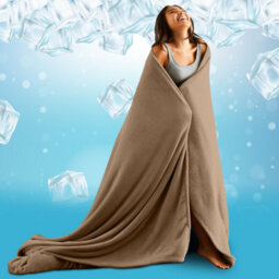 Ameha Fleece Plain Blanket, Lightweight & Reversible Throw For Travel, Bed & Sofa Blanket, Camel Single 130X150Cm - thumbnail 6