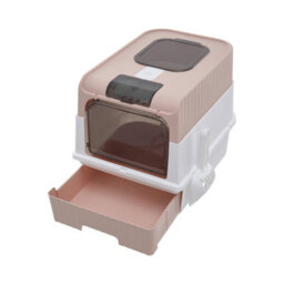 Darphe Pink Large Fully Enclosed Cat Litter Box With Uv Sterilization And Odor Control - thumbnail 2