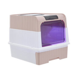 Darphe Pink Large Fully Enclosed Cat Litter Box With Uv Sterilization And Odor Control