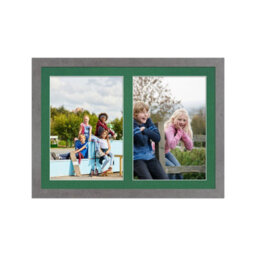 AK Frames 20X14 Marble Grey Modern Multi Photo Frame With Emerald Mount - Holds 2 Apertures (2X) A4 Photos