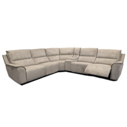 Furnishings For Less UK Zurich Beige L Shaped Electric 5 Seater Reclining Corner Sofa Smart Tech Usb - thumbnail 2