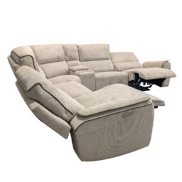 Furnishings For Less UK Zurich Beige L Shaped Electric 5 Seater Reclining Corner Sofa Smart Tech Usb - thumbnail 5