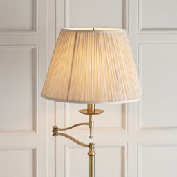 Luminosa Lighting Luminosa Stanford 1 Light Swing Arm Floor Lamp Antique Brass With Beige Shade, E27 - thumbnail 3