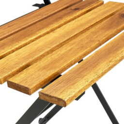 Folding Garden Chairs 2 Pcs Steel And Solid Acacia Wood - thumbnail 8