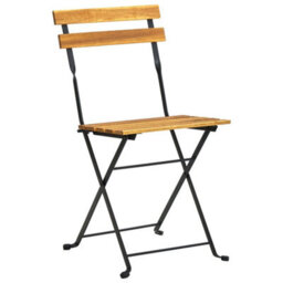 Folding Garden Chairs 2 Pcs Steel And Solid Acacia Wood - thumbnail 3
