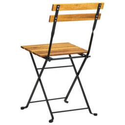 Folding Garden Chairs 2 Pcs Steel And Solid Acacia Wood - thumbnail 6