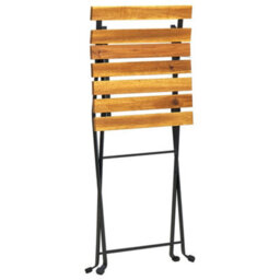 Folding Garden Chairs 2 Pcs Steel And Solid Acacia Wood - thumbnail 7