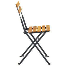 Folding Garden Chairs 2 Pcs Steel And Solid Acacia Wood - thumbnail 5