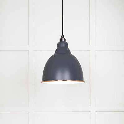 From the Anvil White Gloss Brindley Pendant In Slate - image 1