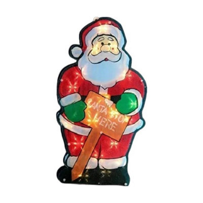 HSD Santa Stop Here Sign - Silhouette Lights For Christmas Decoration - image 1