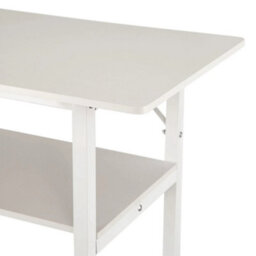 White Console Table Sofa Side Table Computer Desk Storage Shelf Laptop Desk - thumbnail 6
