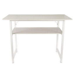 White Console Table Sofa Side Table Computer Desk Storage Shelf Laptop Desk - thumbnail 3