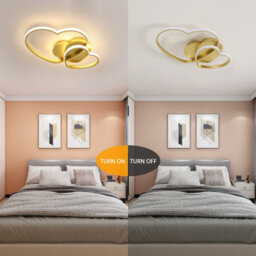 Pheashine Elegant Led Heart-Shaped Ceiling Light Gold 52X35.5X7.5Cm Remote Control Stepless Dimming 3000-6500K - thumbnail 6