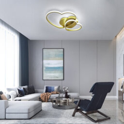 Pheashine Elegant Led Heart-Shaped Ceiling Light Gold 52X35.5X7.5Cm Remote Control Stepless Dimming 3000-6500K - thumbnail 9
