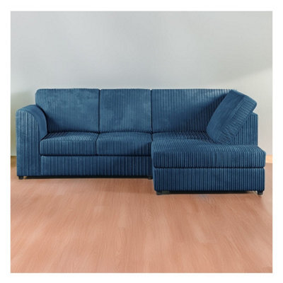Hannah Jumbo Cord Full Back 4 Seater Right Hand Facing Corner Sofa Marine Blue - image 1