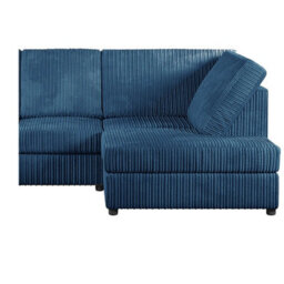 Hannah Jumbo Cord Full Back 4 Seater Right Hand Facing Corner Sofa Marine Blue - thumbnail 3