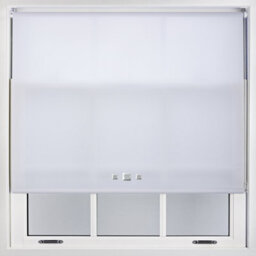 Furnished Trimmable Roller Blind With Triple Square Eyelets And Metal Fittings - White Daylight Shade (W)240Cm X (L)165Cm - thumbnail 1