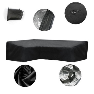 M 270X270X90Cm Heavy Duty L-Shape Garden Furniture Cover Outdoor Patio Rattan Corner Sofa Cover - image 1