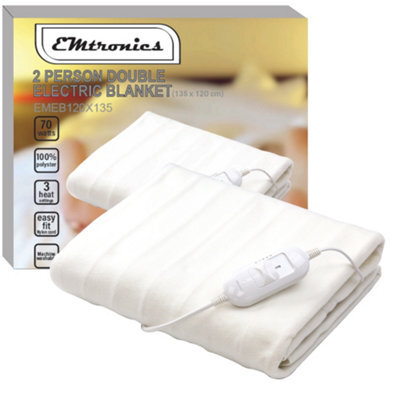 Emtronics Heated Electric Under Blanket 3 Heat Settings Double Size 135 X 120Cm - image 1